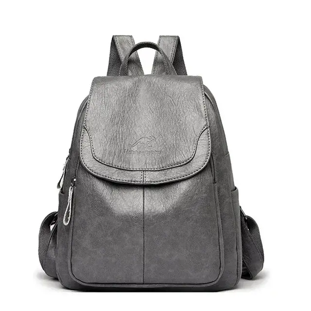 Sac à dos en cuir véritable pour femme