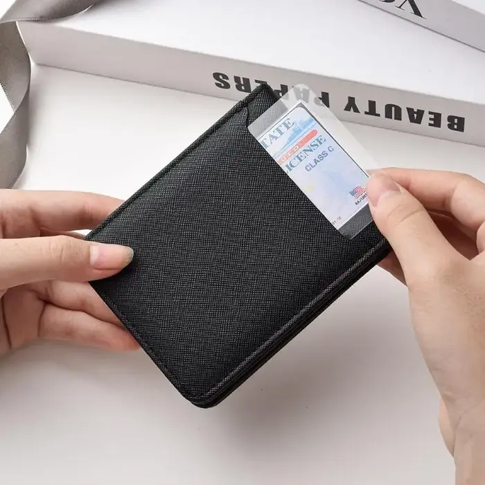 Portefeuille classique rétro en cuir PU pour hommes