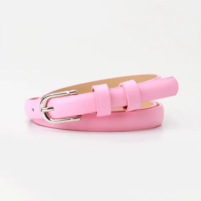 Ceinture fine en cuir PU pour femmes, 1.5x103cm, tendance, blanc, noir, solide, Vintage, boucle ardi