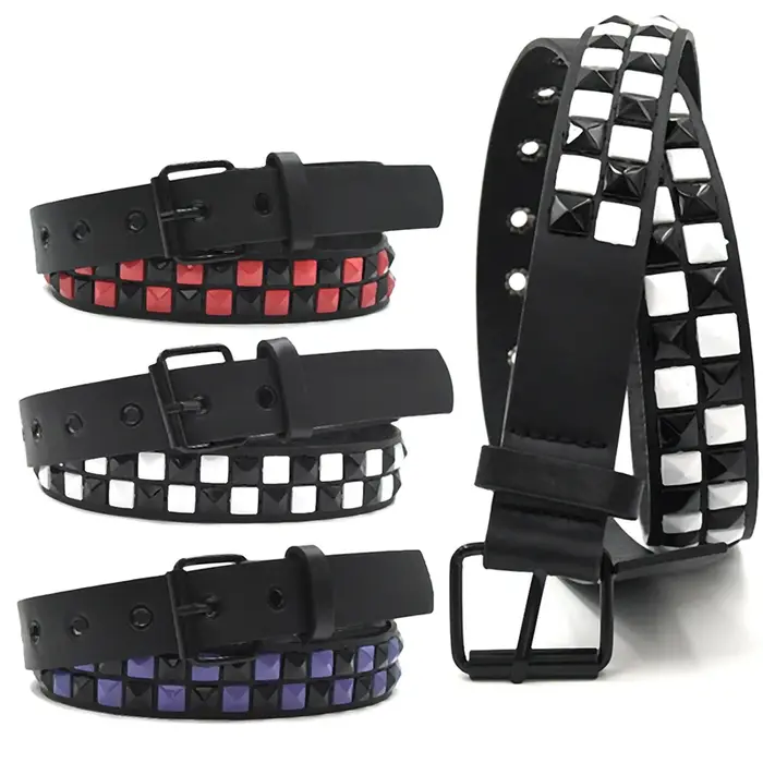 Ceinture Punk à rivets violets pour femmes