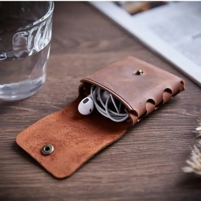 Porte-monnaie en cuir véritable pour hommes et femmes