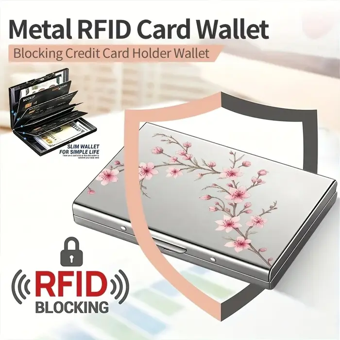 Porte-cartes en acier inoxydable à 6 cartes