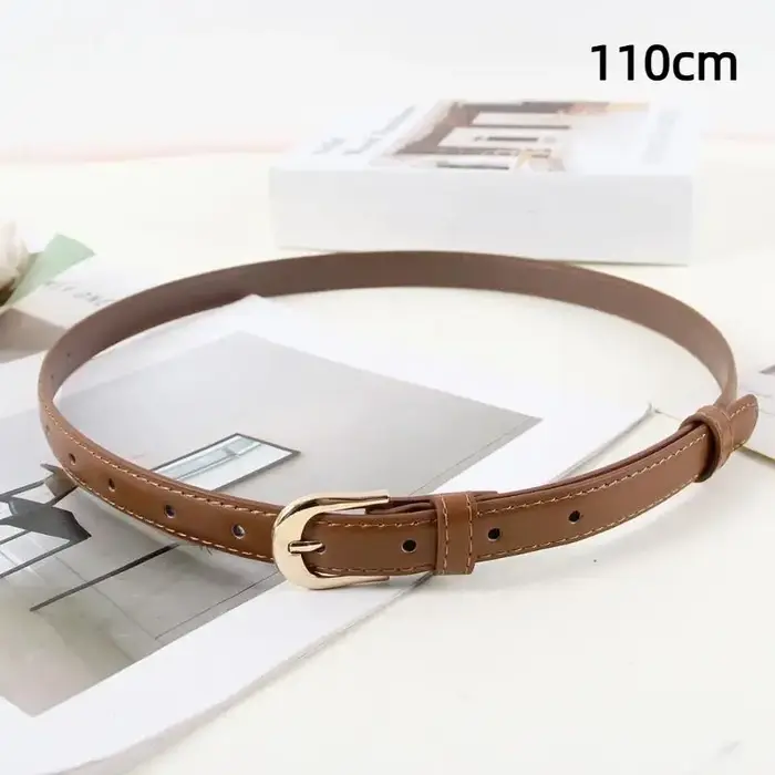 Ceinture pour femme en cuir PU de 2 cm de large avec boucle métallique