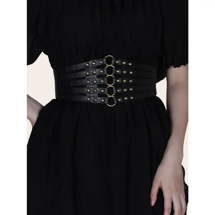 Ceinture Large Vintage à Rivets pour Femme