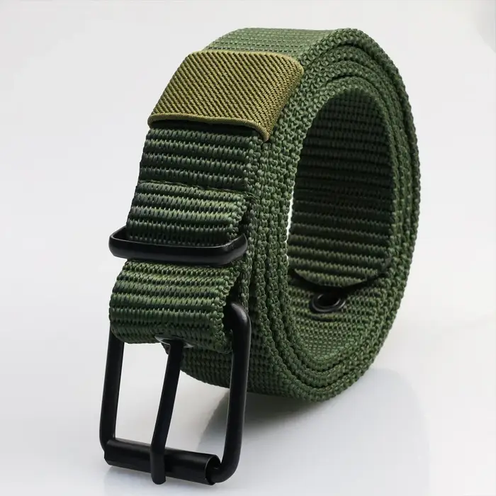 Nouvelles ceintures en toile à boucle ardillon poreuse pour hommes