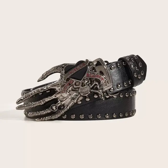 Halloween squelette main ceinture crâne décontracté gothique hommes