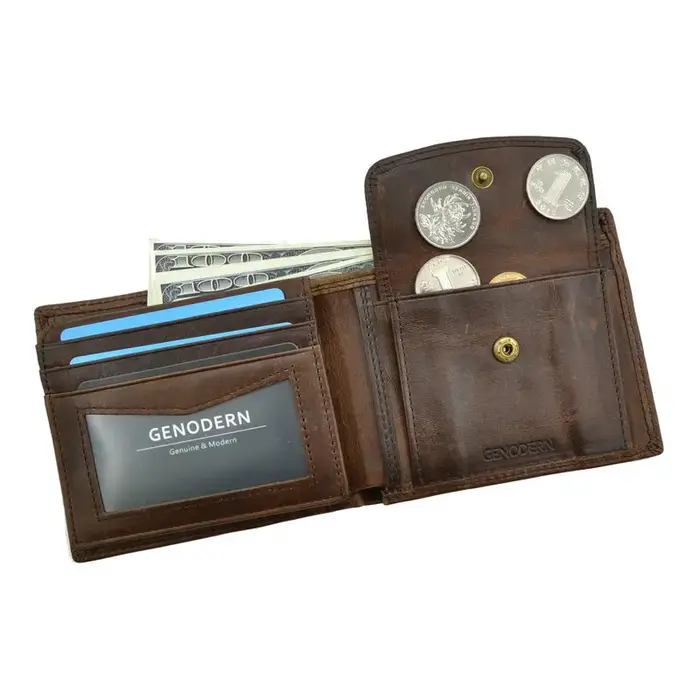 GENODERN – portefeuilles en cuir de vache pour hommes