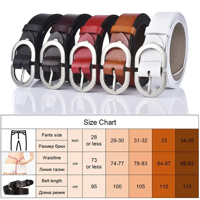 KOLBER Mode Femmes Ceinture En Cuir Boucle En Métal Argenté