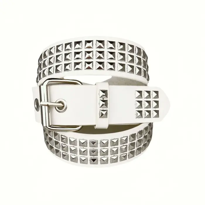 Ceinture à rivets en perles carrées, pyramide en métal pour hommes et femmes, matériel Punk, ceintur