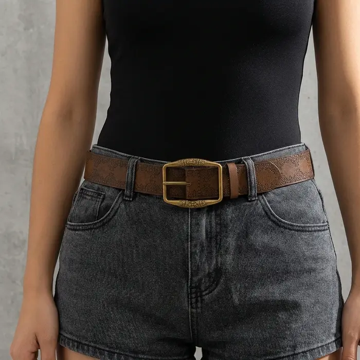 Ceinture Minimaliste Tendance pour Femme – Accessoire Rétro Polyvalent pour le Quotidien et le Style Urbain – Ceinture en Cuir Assortie pour Dames