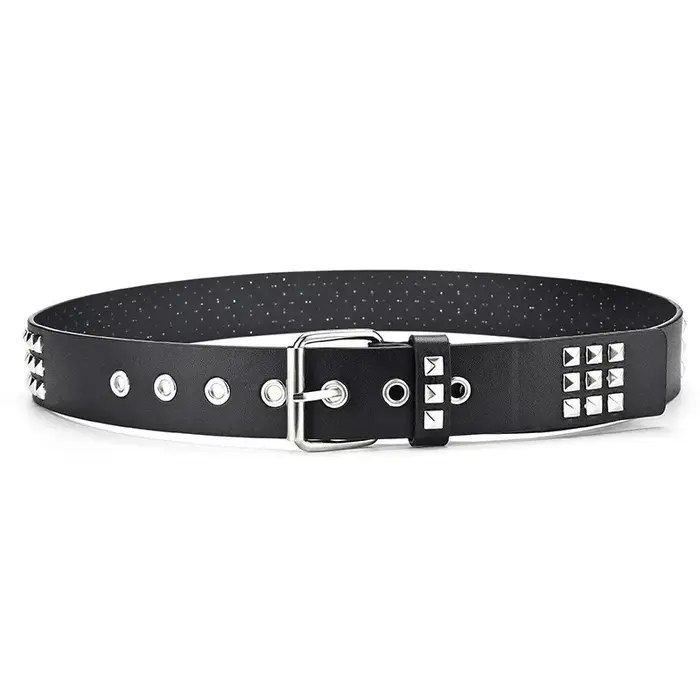 Nouvelle ceinture de style vintage avec perles carrées et rivets