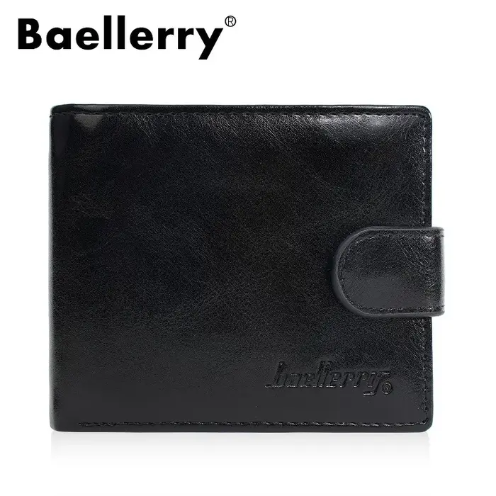 Portefeuille en cuir véritable pour homme Baellerry avec fermeture éclair