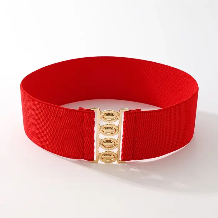 Ceinture large élastique réglable pour femmes avec jupe assortie – Conception de boucle simple, élég