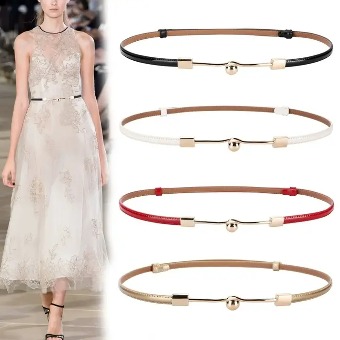 Ceinture en cuir skinny pour femme