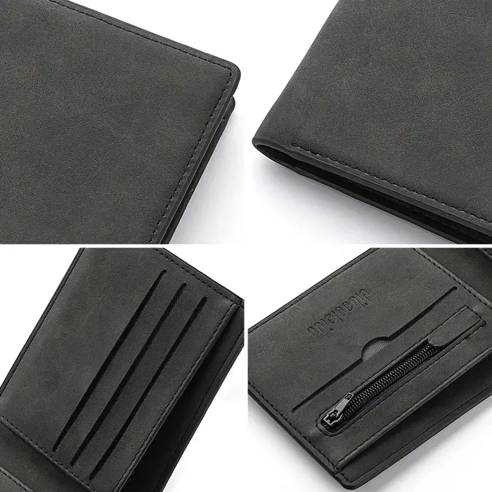 2023 Nouveau Portefeuille Hommes Court Dollar Clip Zipper Simple En Cuir Souple Léger