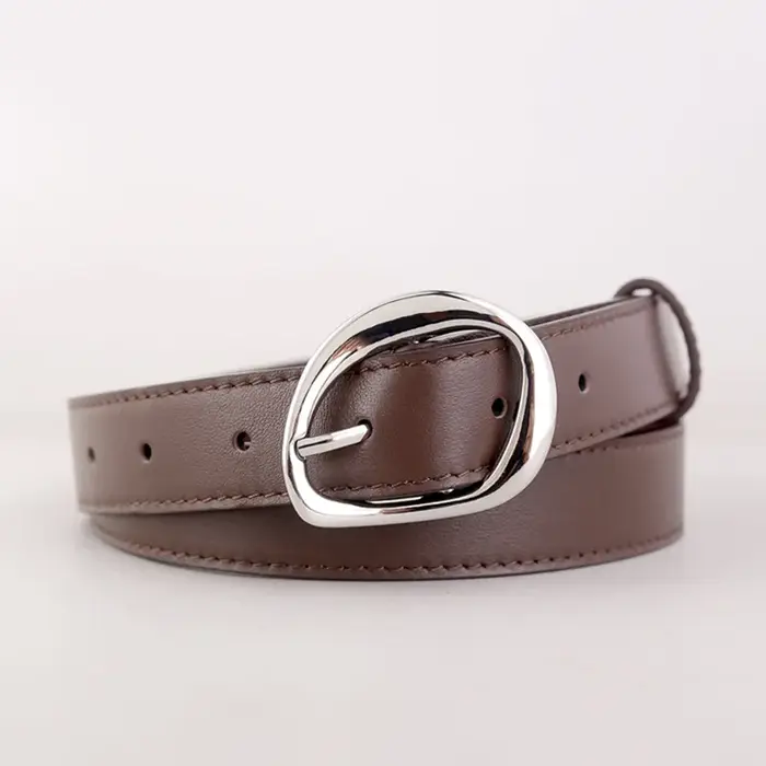 Ceintures de taille en cuir de vache uni noir marron pour femmes