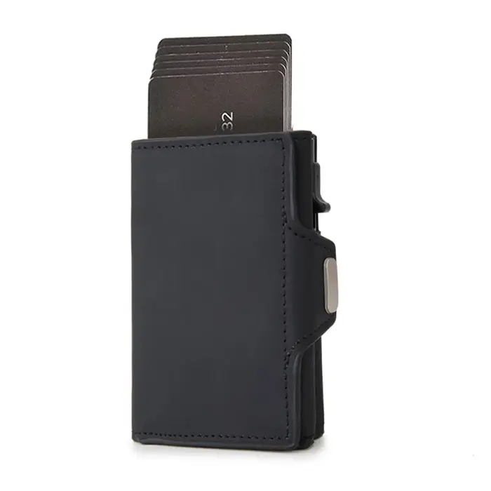 Rfid porte-carte en Fiber de carbone hommes portefeuilles mince mince monnaie poche id banque crédit
