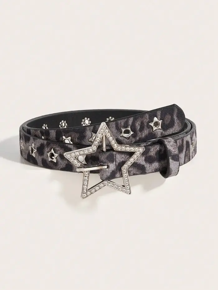 Ceinture étoile creuse en métal cloutée Y2K pour femmes