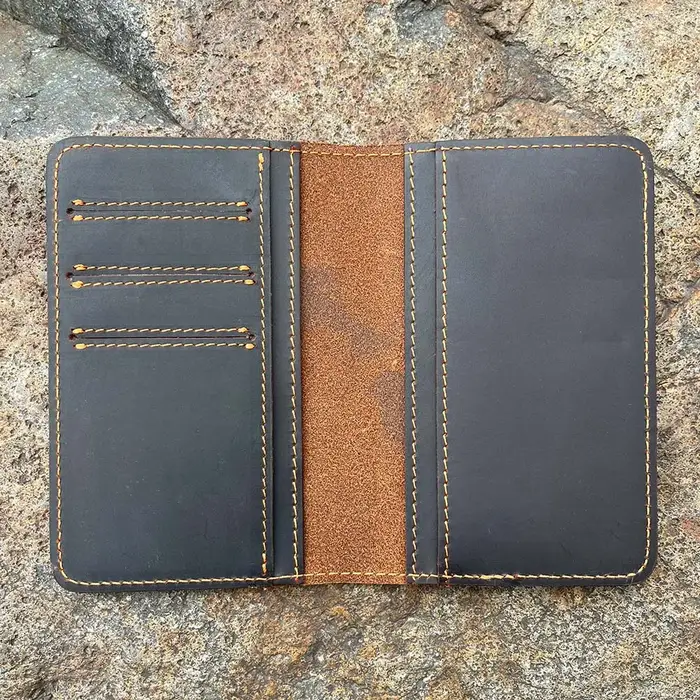 Porte-monnaie personnalisé en cuir véritable pour hommes