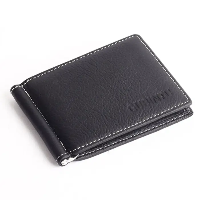 GUBINTU Portable Mini hommes en cuir véritable pince à billets portefeuille avec poche pour monnaie