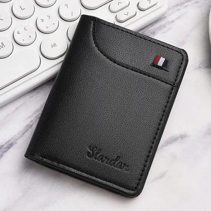 Nouveau Portefeuille Ultra Fin en Cuir PU Souple – Mini Porte-Cartes de Crédit