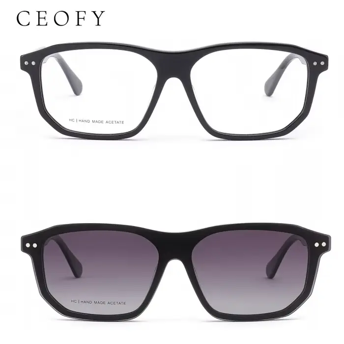 Ceofy Hommes Lunettes Cadre Optique De Mode Soleil Clip Sur Polarized Marque Conception Conduite