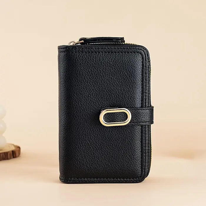 Portefeuille femme avec poche à monnaie zippée sacs à main en cuir PU pour femmes portefeuilles