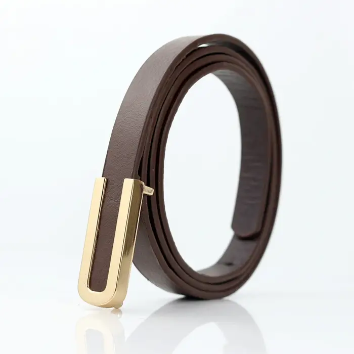 Ceintures pour femmes, ceinture fine en cuir PU avec boucle minimaliste