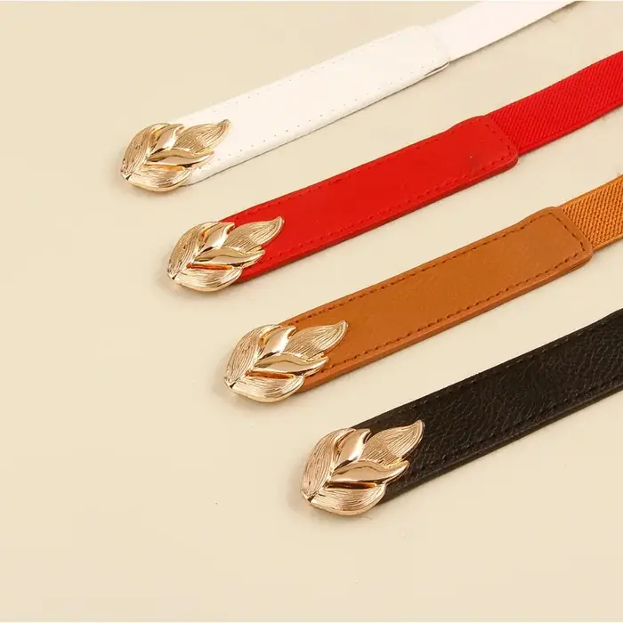 Ceinture fine en cuir chevelu pour femmes