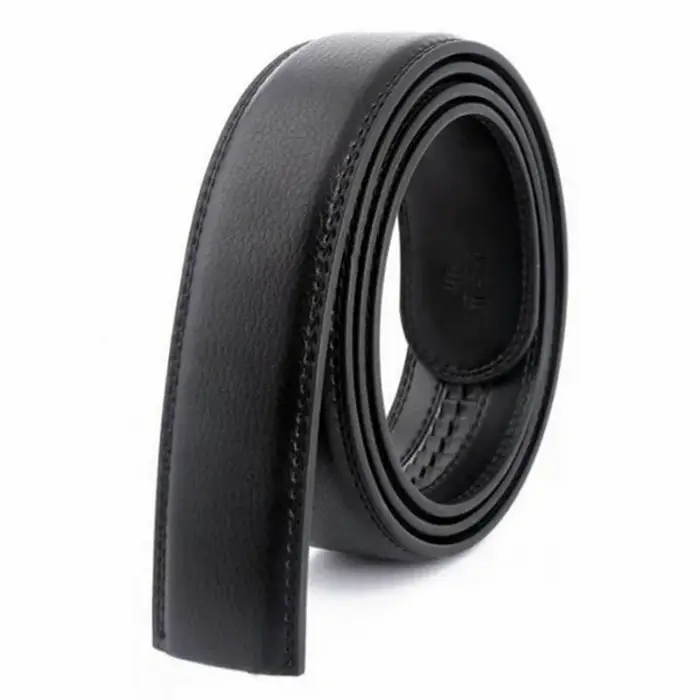 Ceinture sans boucle pour hommes, sangle de taille à boucle automatique, noir et marron, haute quali