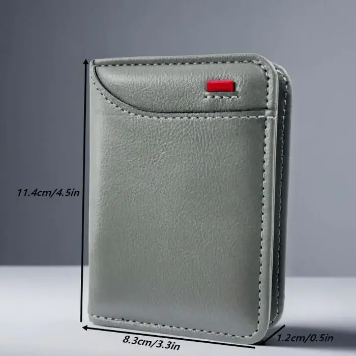 Portefeuille portable super fin en cuir PU, mini porte-cartes de crédit, porte-monnaie, porte-cartes pour hommes, portefeuille fin, petit et court