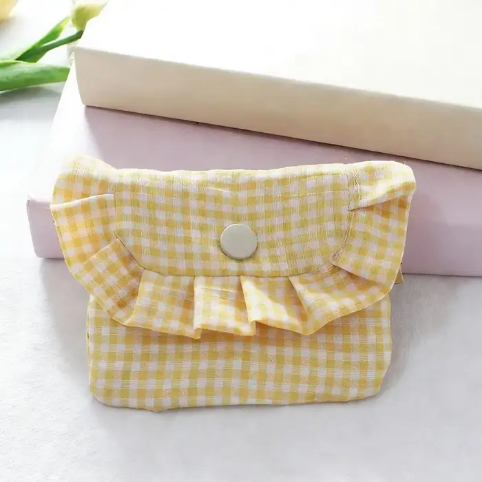 Porte-monnaie à carreaux mignon pour femmes