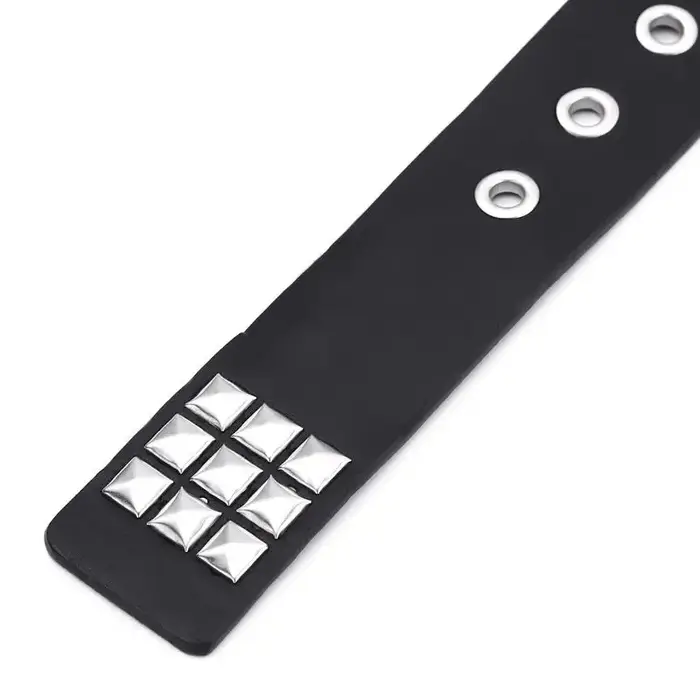 Ceinture à rivets en perles carrées, ceinture pyramide en métal, ceinture en denim à matériel punk pour hommes et femmes, ceinture Y2K