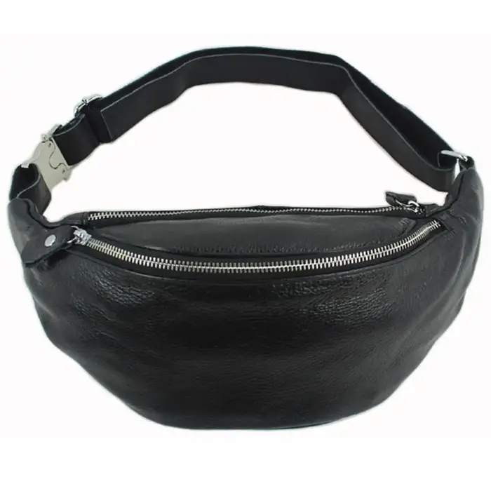 Sac de taille en cuir véritable pour hommes