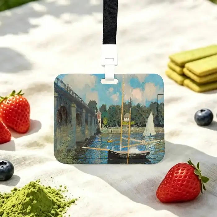 Porte-carte d'identité esthétique avec motif de peinture de Claude Monet