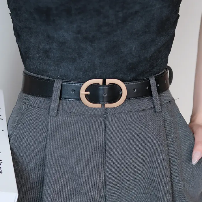 Ceinture noire rétro pour femmes et hommes