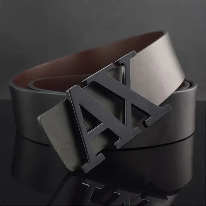 Ceinture homme à la mode Simple lettre boucle réversible mâle