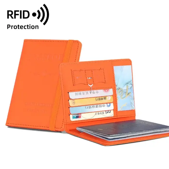 Porte-passeport en cuir PU avec RFID