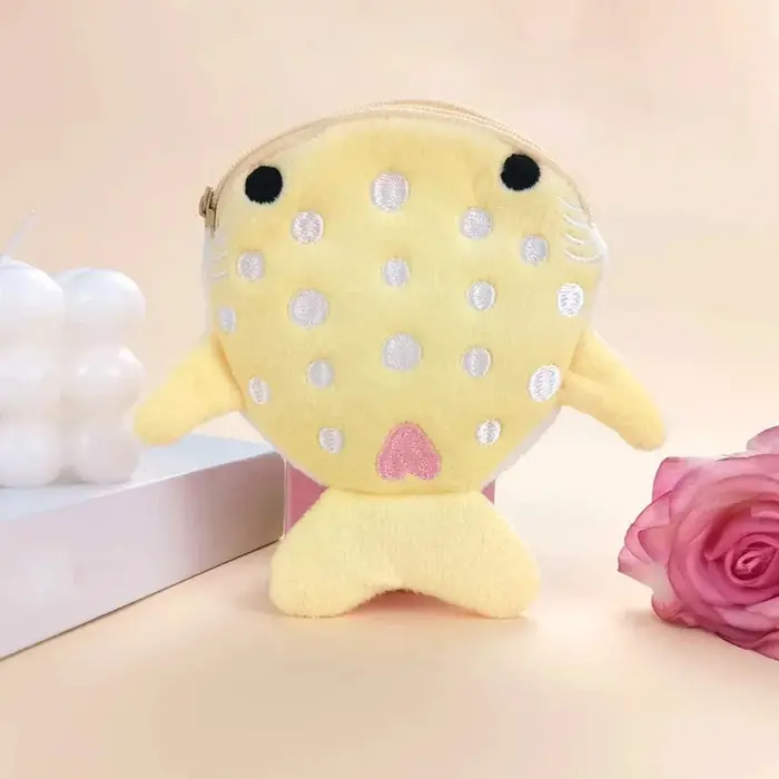Porte-monnaie multicolore en peluche pour femmes