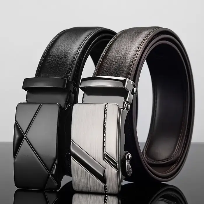 Ceinture en cuir PU noir pour hommes