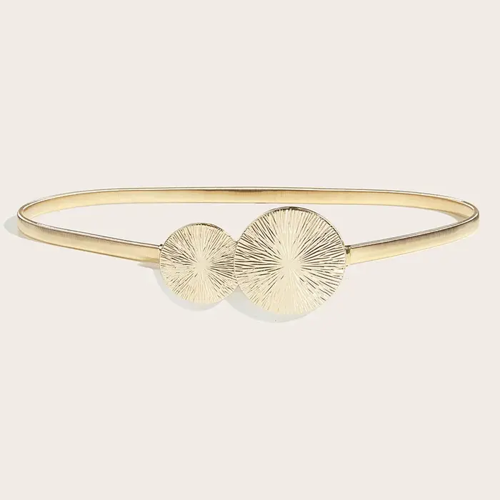 Ceinture élastique en métal pour femmes, chaîne de taille fine en or et argent avec décoration de ju