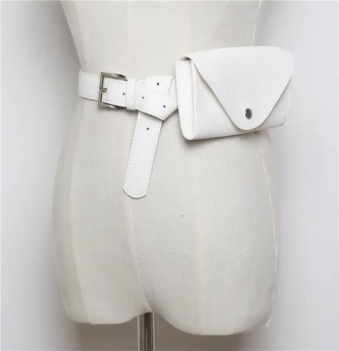 Sac banane en cuir PU vintage pour femme