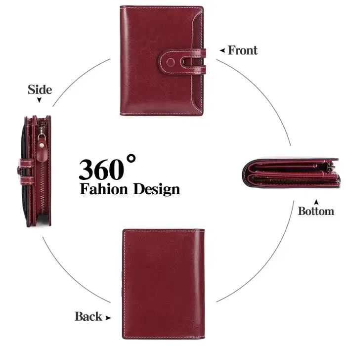 2025 portefeuilles de luxe pour femmes avec poche à fermeture éclair pour pièces de monnaie minimaliste en cuir