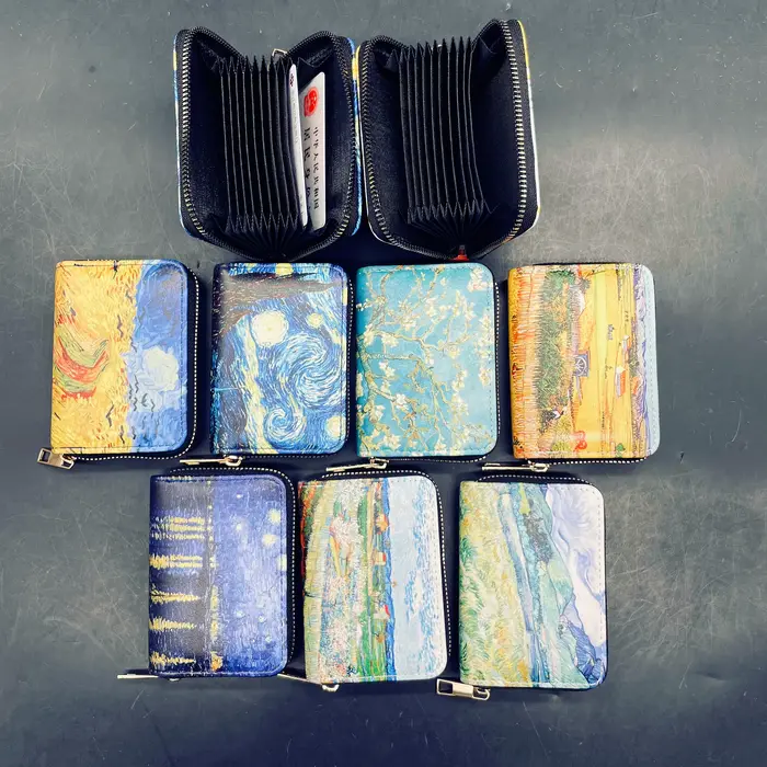 Vente chaude! Portefeuille porte-cartes Van Gogh Art – Cuir végétalien de qualité supérieure