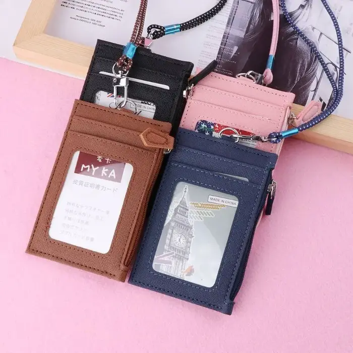 Porte-cartes de visite en cuir PU pour hommes et femmes