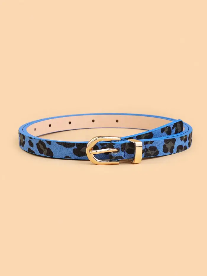 Boho Style PU ceinture imprimé léopard mince