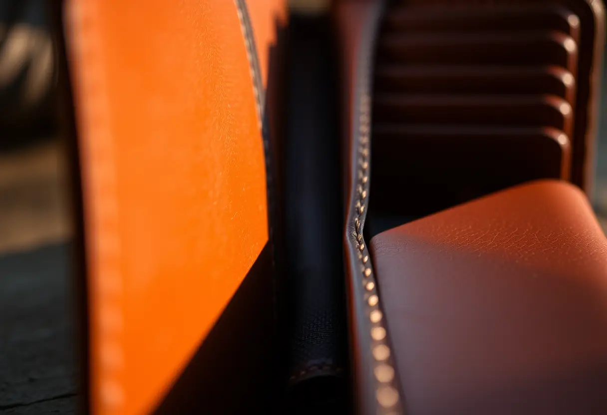 Un portefeuille en cuir ouvert montrant ses compartiments